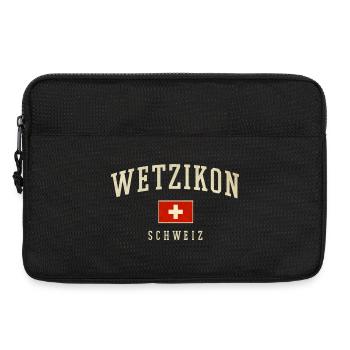 Wetzikon Switzerland Flag Logo - Laptop bag 13" - black - Front