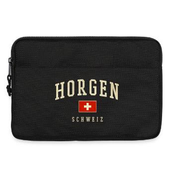 Horgen Schweiz Vintage Flaggenstil - Laptoptasche 13" - Schwarz - Vorne