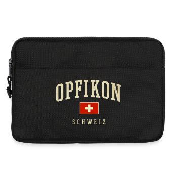 Opfikon Suisse Drapeau Vintage - Sacoche pour ordinateur portable 13 pouces - noir - Devant