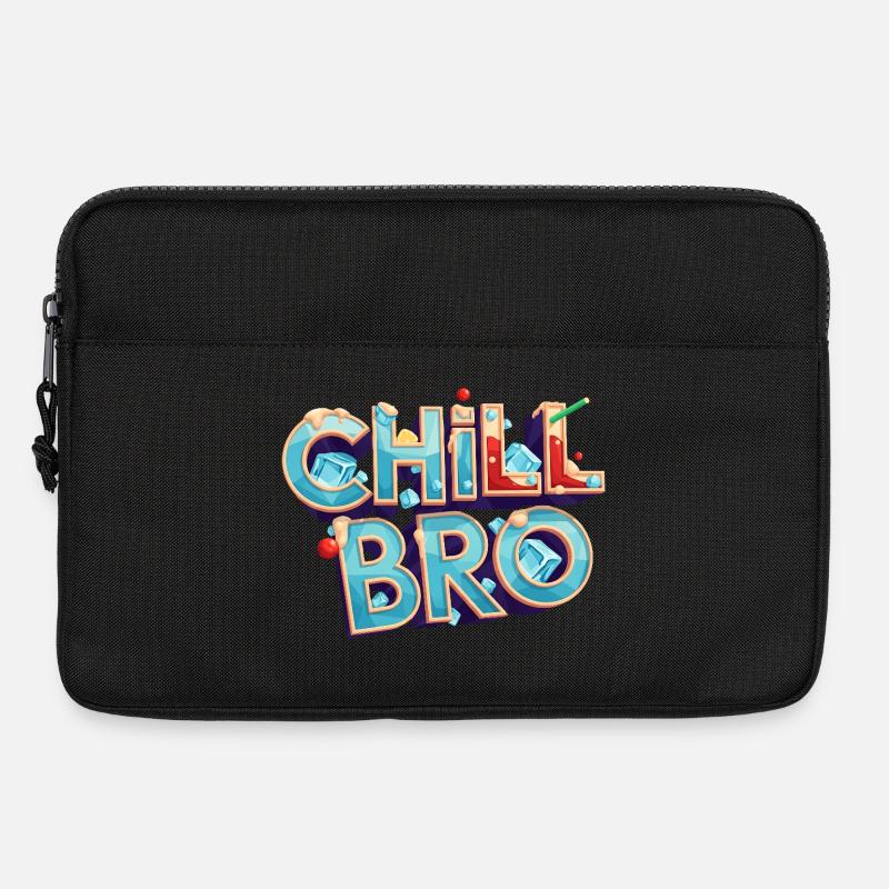 Chill Bro Cocktail Schriftzug - Laptoptasche 13" - Schwarz