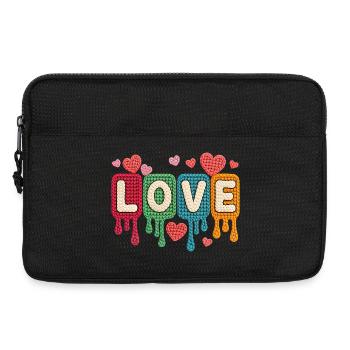 Love Bunte Strick Herzen Romantische Liebe - Laptoptasche 13" - Schwarz - Vorne