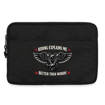 Warum Wir Motorrad Fahren, - Laptoptasche 13" - Schwarz - Vorne