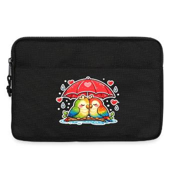 Herzpaar unter Regenschirm papagei - Laptoptasche 13" - Schwarz - Vorne