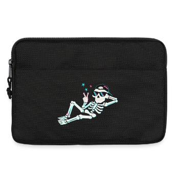 Skeleton neon peace – retro energy - Laptop bag 13" - black - Front