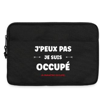J'peux pas je suis occupé - Sacoche pour ordinateur portable 13 pouces - noir - Devant