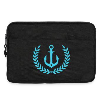 Ankerkranz Nautik Emblem - Laptoptasche 13" - Schwarz - Vorne