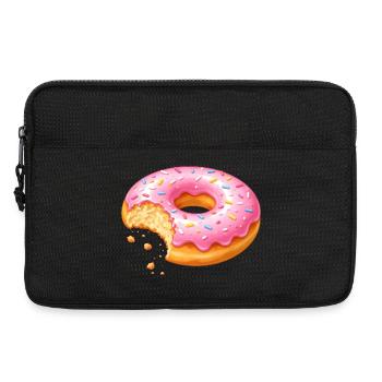 Donut mit Biss – Süßes Dessert Design   - Laptoptasche 13" - Schwarz - Vorne