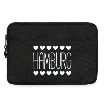 Hamburg Herz-Motiv - Laptoptasche 13" - Schwarz - Vorne