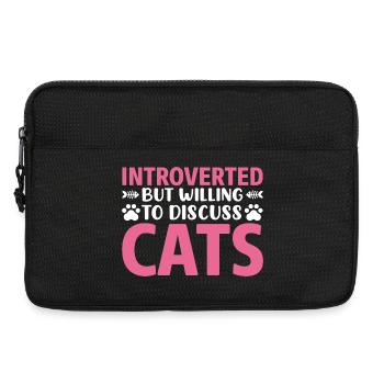 Discussion introvertie avec un chat - Sacoche pour ordinateur portable 13 pouces - noir - Devant