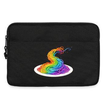 Rainbow Spaghetti Illustration - Laptop bag 13" - black - Front