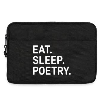 Essen, Schlaf Poesie Typografie Tee - Laptoptasche 13" - Schwarz - Vorne