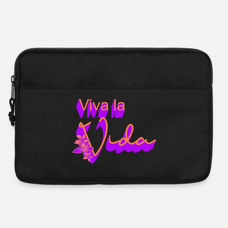 Auf das Leben Blumen-Design - Laptoptasche 13" - Schwarz