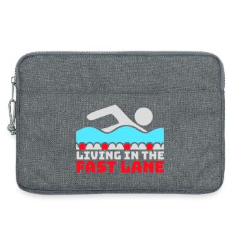 Life In The Fast Lane Float Funny Pool Saying - Laptop bag 13" - heather grey - Front