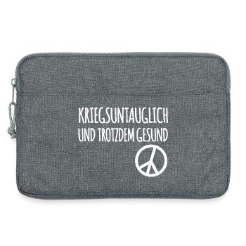 Kriegsuntauglich Peace - Laptoptasche 13" - Grau meliert - Vorne