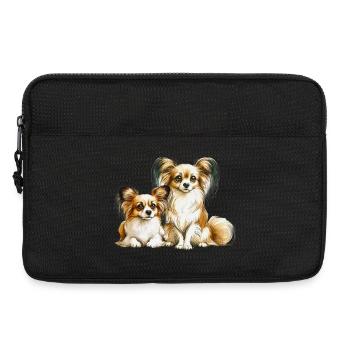 Papillon Hunde - Laptoptasche 13" - Schwarz - Vorne