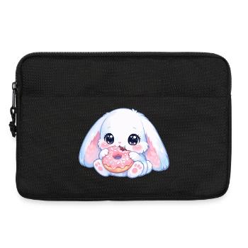 Kawaii Hase mit Donut - Laptoptasche 13" - Schwarz - Vorne