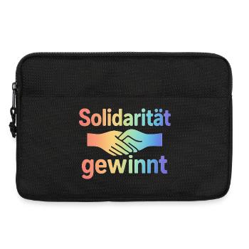 Zusammenhalt Spruch Hände Motiv - Laptoptasche 13" - Schwarz - Vorne