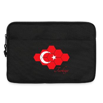 Türkische Flagge Hexagon-Pattern Türkei Turkey  - Laptoptasche 13" - Schwarz - Vorne