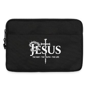 Jesus Cross: The Way Truth Living God Faith - Laptop bag 13" - black - Front
