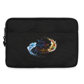 Wenn Gedanken zu Kreativität werden - Schriftzug - Laptoptasche 13" - Schwarz - Vorne