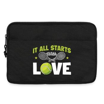 Tout commence par un humour d’amour et de tennis - Sacoche pour ordinateur portable 13 pouces - noir - Devant
