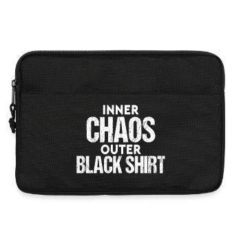 Inner Chaos Outer Black Shirt Funny Saying - Laptop bag 13" - black - Front