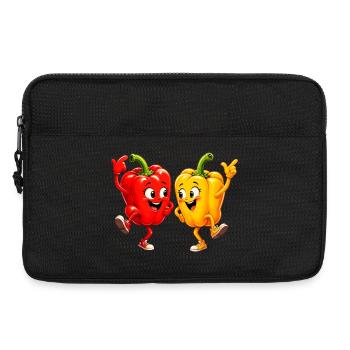 Paprika Gemüse beim Tanz - Laptoptasche 13" - Schwarz - Vorne
