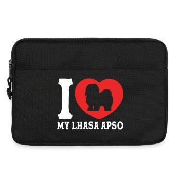Lhasa Apso Hund - Laptoptasche 13" - Schwarz - Vorne