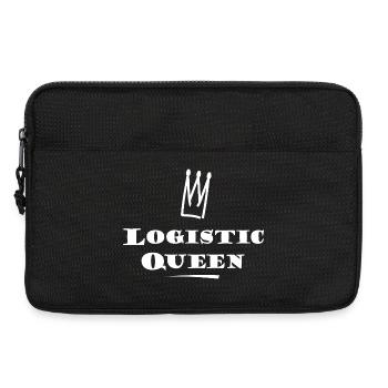 Logistik Königin Schriftzug - Laptoptasche 13" - Schwarz - Vorne