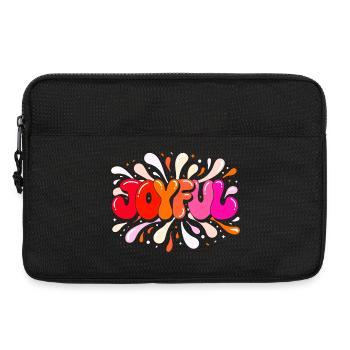 Fröhliche, bunte Glitzer-Blasenbuchstaben - Laptoptasche 13" - Schwarz - Vorne