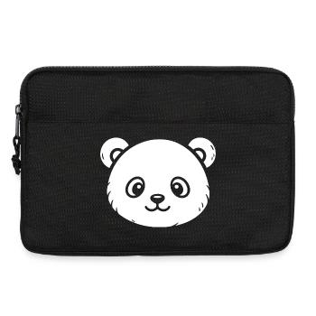 Süßer Panda Skizze – flauschiges Tiermotiv - Laptoptasche 13" - Schwarz - Vorne