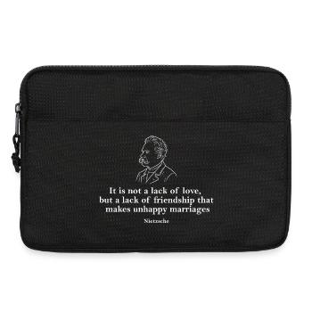 Citation de Nietzsche : L’amitié avant l’amour - Sacoche pour ordinateur portable 13 pouces - noir - Devant