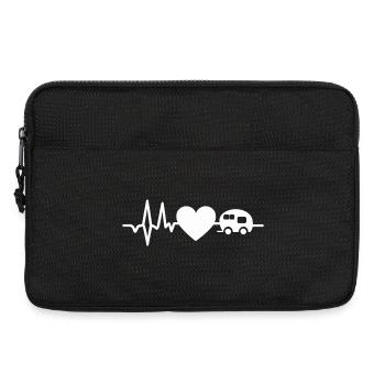 Caravane Heart Line avec design en forme de cœur pour les campeurs - Sacoche pour ordinateur portable 13 pouces - noir - Devant