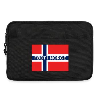 Norwegische Flagge – Geboren in Norwegen - Laptoptasche 13" - Schwarz - Vorne