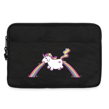 Kotzendes Einhorn, Regenbogen Kotze - Laptoptasche 13" - Schwarz - Vorne