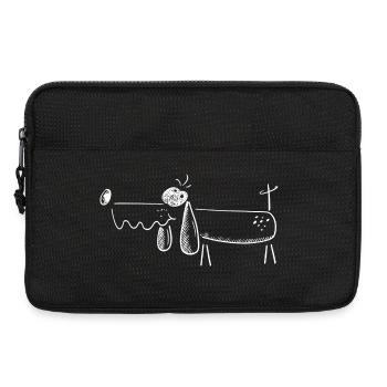 Funny Dackel Comic Skizze - Hund - Laptoptasche 13" - Schwarz - Vorne