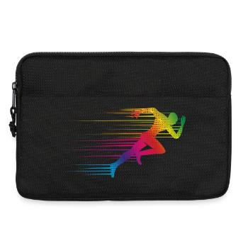dynamic motif of a runner sprinting - Laptop bag 13" - black - Front