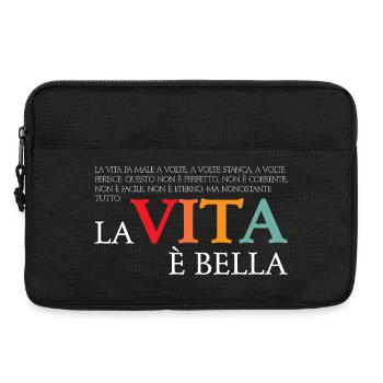 La vita e bella (dunkel) - Laptoptasche 13" - Schwarz - Vorne