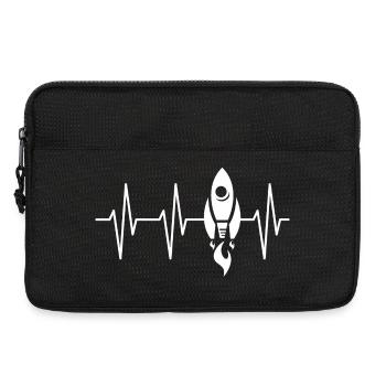 rocket, heartbeat, space, ecg, space travel, astronaut - Laptop bag 13" - black - Front