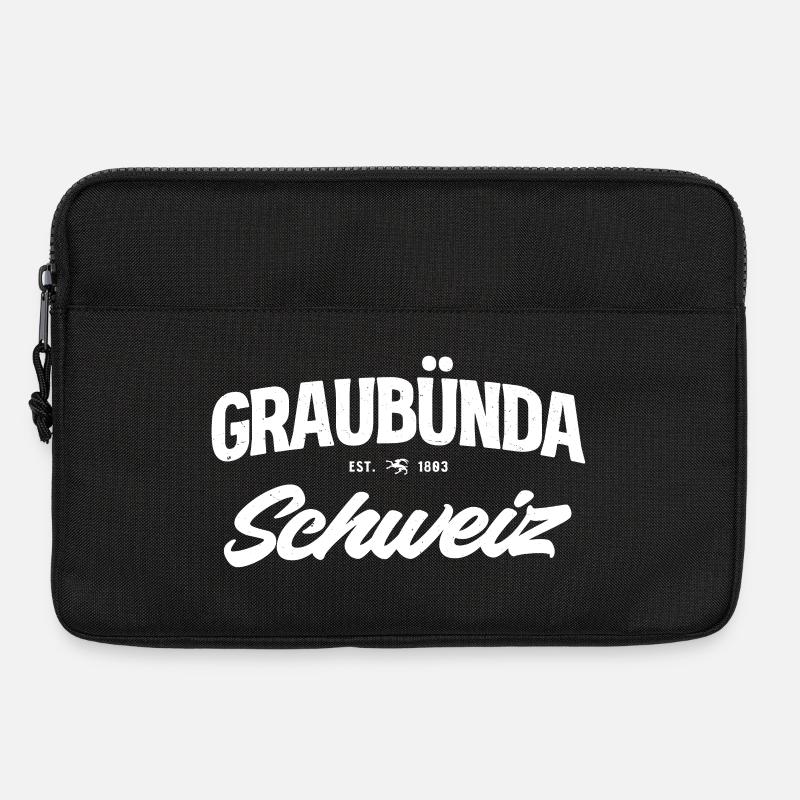 Graubünden Schweiz Vintage Logo - Laptoptasche 13" - Schwarz