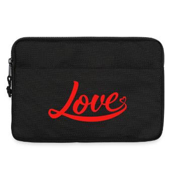 Herz Love Schriftzug mit Schleifen - Laptoptasche 13" - Schwarz - Vorne