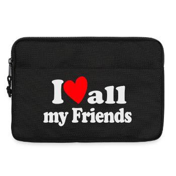 I Love all my Friends - Laptop bag 13" - black - Front