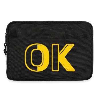 OK okay retro raster Buchstaben O.K. 70er vintage - Laptoptasche 13" - Schwarz - Vorne