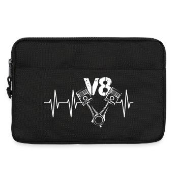 v8 Motor Symbol Herzschlag Puls Kolben Racing icon - Laptoptasche 13" - Schwarz - Vorne