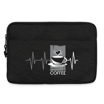 pulse coffee heartbeat café illustration icon - Laptop bag 13" - black - Front
