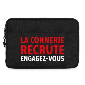 La connerie recrute engagez-vous Humour Citation - Sacoche pour ordinateur portable 13 pouces - noir - Devant
