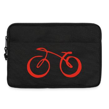 Rotes minimalistisches Fahrrad - Laptoptasche 13" - Schwarz - Vorne
