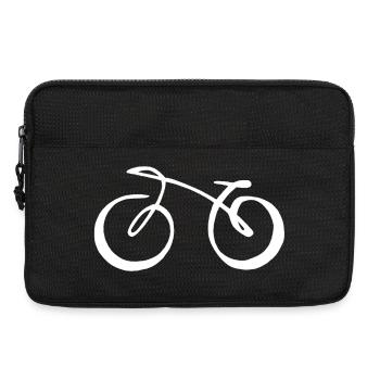 Weißes minimalistisches Fahrrad - Laptoptasche 13" - Schwarz - Vorne