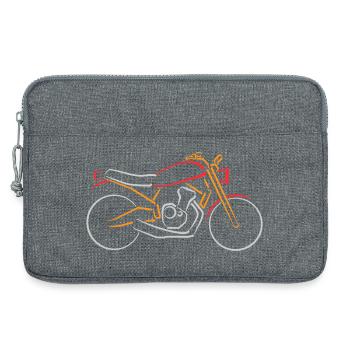 Moto Classique Bike Contours Multicolore - Sacoche pour ordinateur portable 13 pouces - gris chiné - Devant