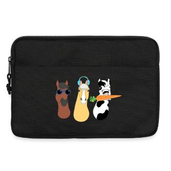 Design Animaux Funky avec Accessoires Colorés - Sacoche pour ordinateur portable 13 pouces - noir - Devant